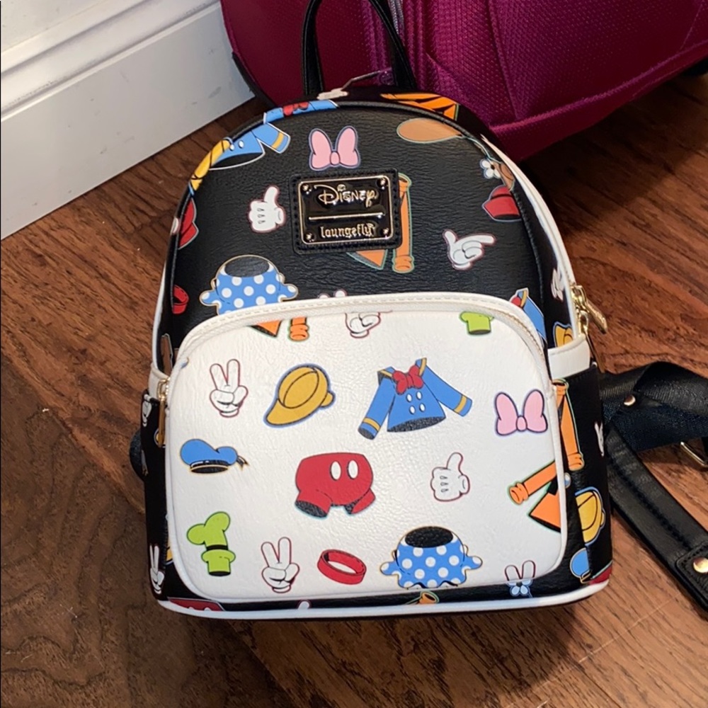 Loungefly Black and White Backpack with Stylish Flair